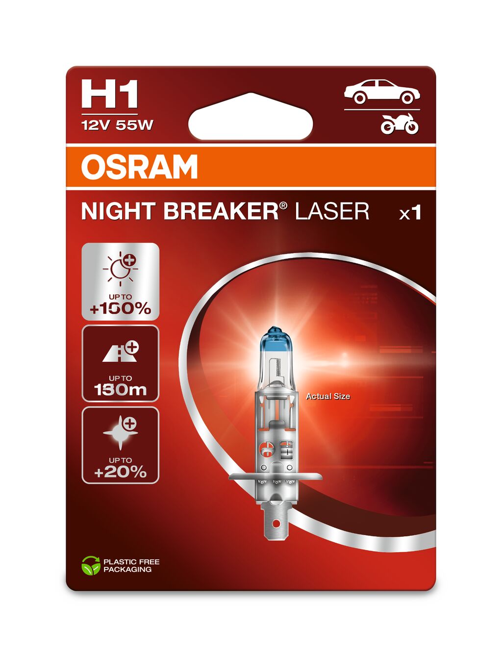 OSRAM 64150NL-1BL NIGHT BREAKER® LASER Glühlampe, Fernscheinwerfer